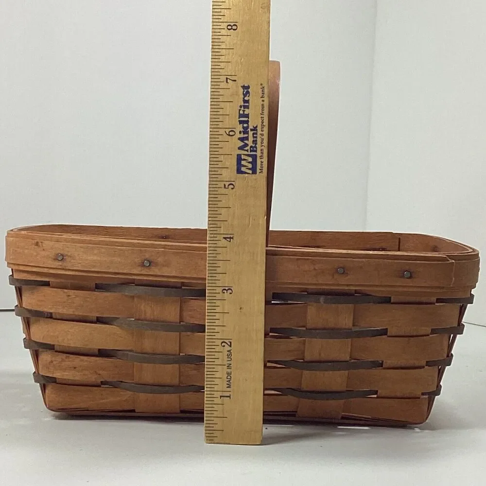 Vintage Longaberger Rectangle Fixed Handle Candle Basket 1994